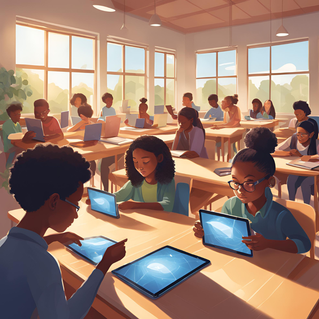 Fonte da imagem: gerado no  Canva IA com a discrição “aula”, “digital” “futuro”.